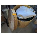 Wooden Storage Bin With Size Med Ladies Sweaters
