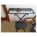 Alesis Keyboard, Stool, Mic, Music Books