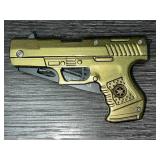 Army Gun Green Folding Knife 4.75" Closed, Clip