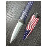 Stars & Stripes Boot Knife 6.5" Overall, Sheath