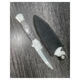 Boot Knife Black Wood Handle 7.75" Overall Sheath