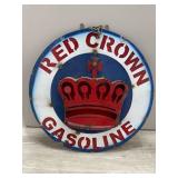 Red Crown Gasoline Metal Round Sign