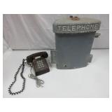 Vintage Metal Telephone Box, Push Button Telephone