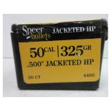 Speer .50 Cal 325 GR Jacketed HP Bullets