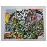 Horse and Wagon Wheel Painting by Daema