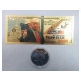 Donald Trumo Bank Note And Coin