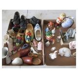Porcelain Animals, Wooden Shoes, Porcelain Shoes,