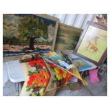 Painted Fan, Yarn Art, Paintings,