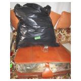 Weaved Blanket, Comforter, Leather Suitcase with-