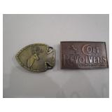 2) Belt Buckles (Colt Revolvers And Deer)