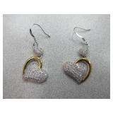 Cubic Zirconia Heart Earrings