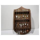 Collectible Spoons with Wood Display