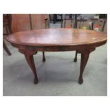 Oval Table with Unique Metallic Design