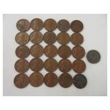 25) Wheatback Pennies, 1) Steel Penny