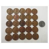 25) Wheatback Pennies, 1) Steel Penny