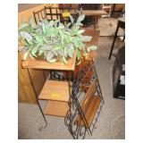 Plant Holders, Metal Rack, Metal and Wood Rack