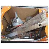 Saw, Clamps, Pliers, Mallet, Funnel, Bits
