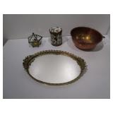 Mirrored Tray, Bowl, Stylebuilt Container