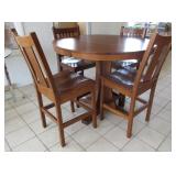 Bar Height Round Cherrico Table & 4) Chairs