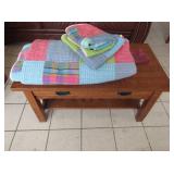 Oak Mission Style Coffee Table with One Drawer