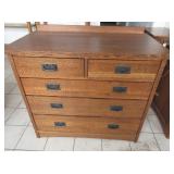 Oak Five Drawer Dresser