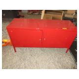 Red Metal Toolbench with Doors