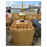 Metal Lamp with Wooden Cabinet