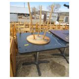 Wooden Table with Small Table Piece and 4) Chairs