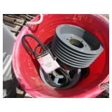 Plastic Bucket with Car Parts