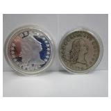 2) Reproduction Flowing Hair Coin Copies