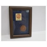 1889 Indian Head Coin And 13c Stamp