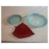 Large Glass and Ceramic Bowls, Leaf Tray