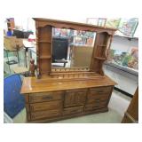 Dresser with Ornate Handles, Floral Carvings,
