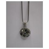 Sterling Necklace with Amythest, Pearl and Topaz