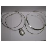 Sterling Chokers, Mother of Pearl Pendant