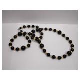 Sterling Onyx and Pearl Necklace