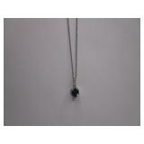 Sterling Chain with Blue Topaz Pendant