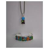 Mixed Stone Bracelet with Matching Necklace