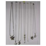 Sterling Necklaces with Misc Stones, One Disney