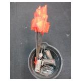 Orange Flags, Camo Tie Down Stakes With Chains,
