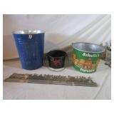 Decorated Metal Buckets, Steel Sign