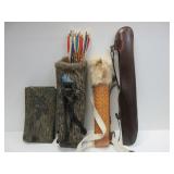 Camo Quiver With Arrows, Basket Weave Fur Quiver,