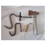 Hay and Meat Hooks, Vintage Hatchet