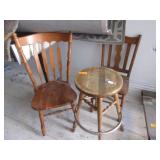 Wooden Chairs and Stool