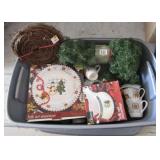 Holiday Dishware, Twig Wreaths, Pine Tree Garland