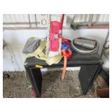 Decorative Side Table, Tow Straps, Stone Bowls,