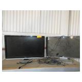 Dell and HP Monitors with Cables