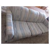 Weaved Couch with Blue Accents