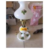 Glass Painted Plug in Lamp