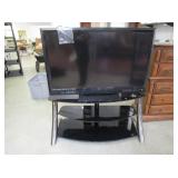 Vizio TV with Glass Shelf Entertainment Center
